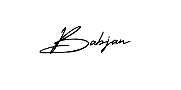 Babjan stylish signature style. Best Handwritten Sign (AmerikaSignatureDemo-Regular) for my name. Handwritten Signature Collection Ideas for my name Babjan. Babjan signature style 3 images and pictures png