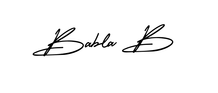 Check out images of Autograph of Babla B name. Actor Babla B Signature Style. AmerikaSignatureDemo-Regular is a professional sign style online. Babla B signature style 3 images and pictures png