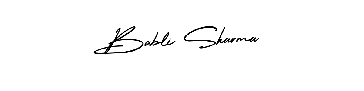 You should practise on your own different ways (AmerikaSignatureDemo-Regular) to write your name (Babli Sharma) in signature. don't let someone else do it for you. Babli Sharma signature style 3 images and pictures png