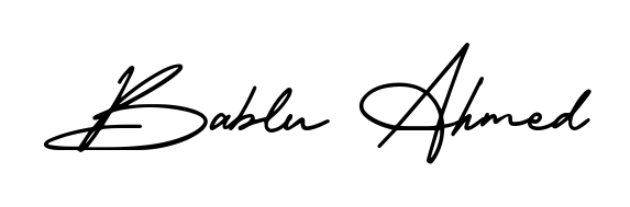 Use a signature maker to create a handwritten signature online. With this signature software, you can design (AmerikaSignatureDemo-Regular) your own signature for name Bablu Ahmed. Bablu Ahmed signature style 3 images and pictures png
