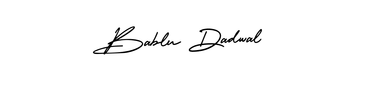 You should practise on your own different ways (AmerikaSignatureDemo-Regular) to write your name (Bablu Dadwal) in signature. don't let someone else do it for you. Bablu Dadwal signature style 3 images and pictures png