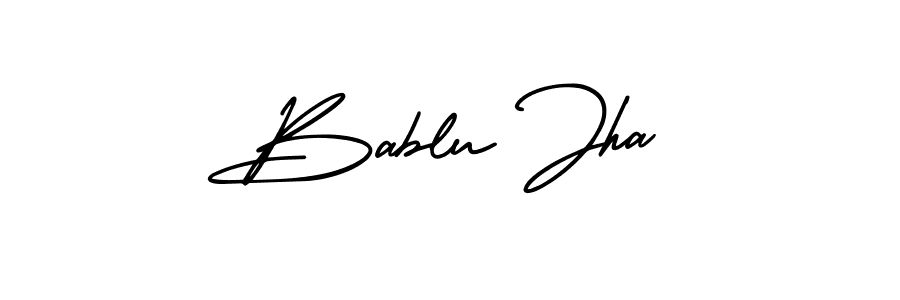 Bablu Jha stylish signature style. Best Handwritten Sign (AmerikaSignatureDemo-Regular) for my name. Handwritten Signature Collection Ideas for my name Bablu Jha. Bablu Jha signature style 3 images and pictures png