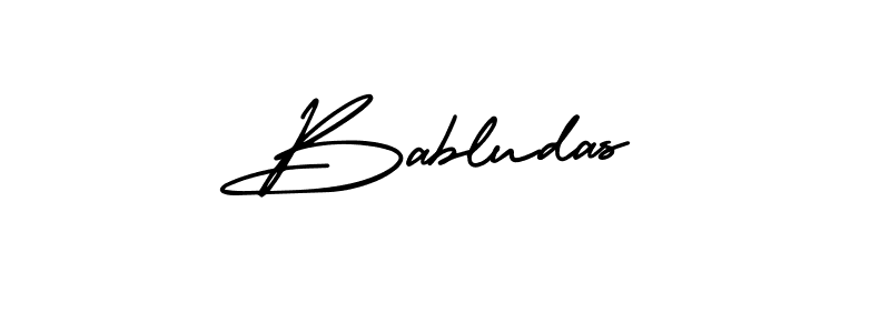 Babludas stylish signature style. Best Handwritten Sign (AmerikaSignatureDemo-Regular) for my name. Handwritten Signature Collection Ideas for my name Babludas. Babludas signature style 3 images and pictures png