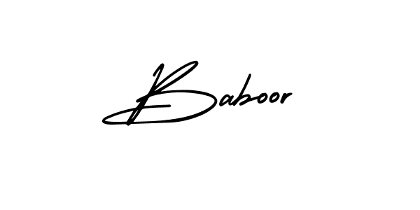 The best way (AmerikaSignatureDemo-Regular) to make a short signature is to pick only two or three words in your name. The name Baboor include a total of six letters. For converting this name. Baboor signature style 3 images and pictures png