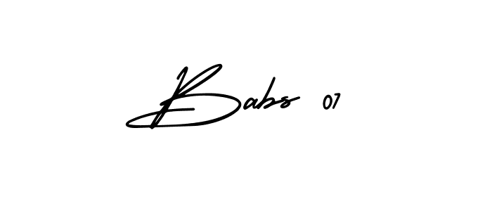 You should practise on your own different ways (AmerikaSignatureDemo-Regular) to write your name (Babs 07) in signature. don't let someone else do it for you. Babs 07 signature style 3 images and pictures png