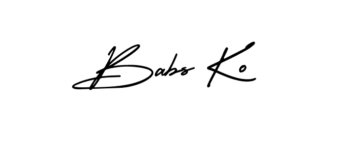 It looks lik you need a new signature style for name Babs Ko. Design unique handwritten (AmerikaSignatureDemo-Regular) signature with our free signature maker in just a few clicks. Babs Ko signature style 3 images and pictures png