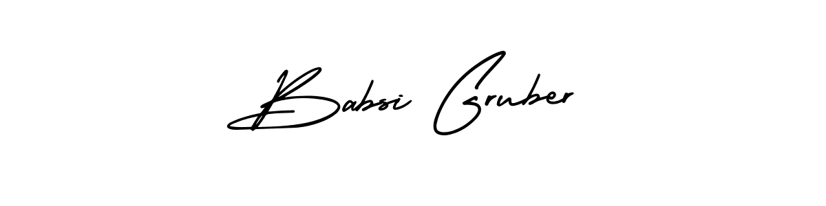 How to make Babsi Gruber name signature. Use AmerikaSignatureDemo-Regular style for creating short signs online. This is the latest handwritten sign. Babsi Gruber signature style 3 images and pictures png