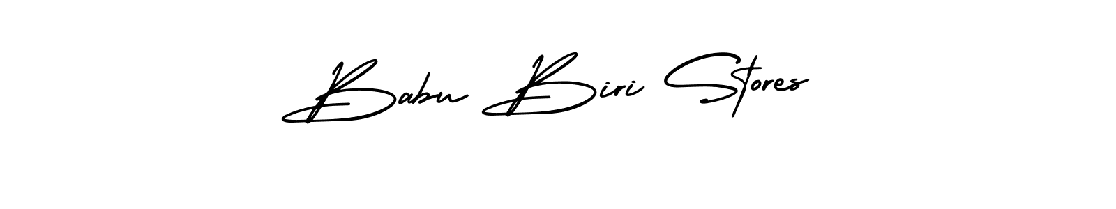 The best way (AmerikaSignatureDemo-Regular) to make a short signature is to pick only two or three words in your name. The name Babu Biri Stores include a total of six letters. For converting this name. Babu Biri Stores signature style 3 images and pictures png