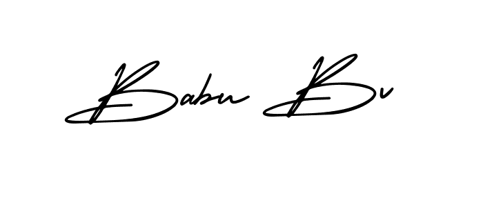 The best way (AmerikaSignatureDemo-Regular) to make a short signature is to pick only two or three words in your name. The name Babu Bv include a total of six letters. For converting this name. Babu Bv signature style 3 images and pictures png