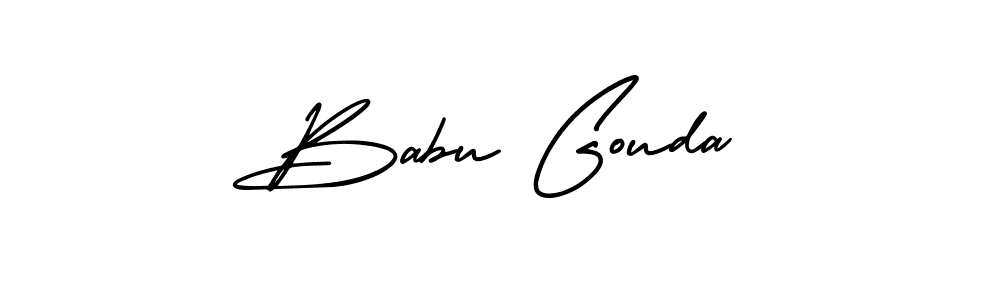 It looks lik you need a new signature style for name Babu Gouda. Design unique handwritten (AmerikaSignatureDemo-Regular) signature with our free signature maker in just a few clicks. Babu Gouda signature style 3 images and pictures png