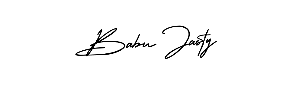 How to make Babu Jasty signature? AmerikaSignatureDemo-Regular is a professional autograph style. Create handwritten signature for Babu Jasty name. Babu Jasty signature style 3 images and pictures png
