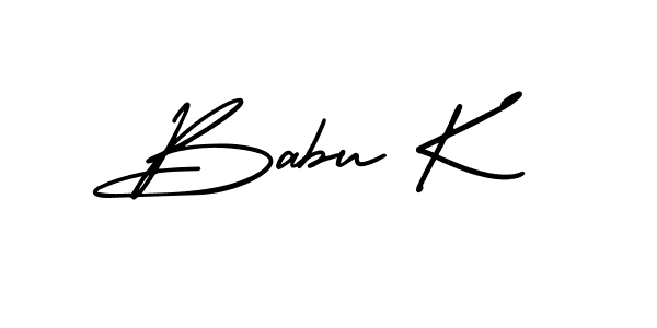 Use a signature maker to create a handwritten signature online. With this signature software, you can design (AmerikaSignatureDemo-Regular) your own signature for name Babu K. Babu K signature style 3 images and pictures png