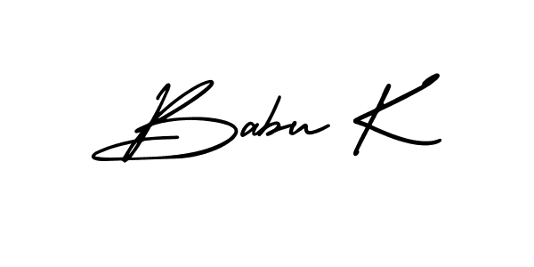 Use a signature maker to create a handwritten signature online. With this signature software, you can design (AmerikaSignatureDemo-Regular) your own signature for name Babu K. Babu K signature style 3 images and pictures png