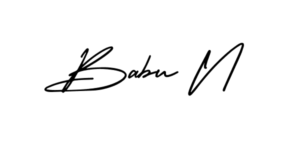 Also we have Babu N name is the best signature style. Create professional handwritten signature collection using AmerikaSignatureDemo-Regular autograph style. Babu N signature style 3 images and pictures png