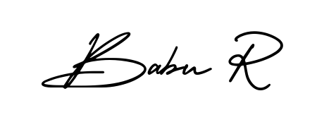 A classic penmanship look for Babu R. The AmerikaSignatureDemo-Regular font brings timeless elegance and confidence to every signed document. Babu R signature style 3 images and pictures png