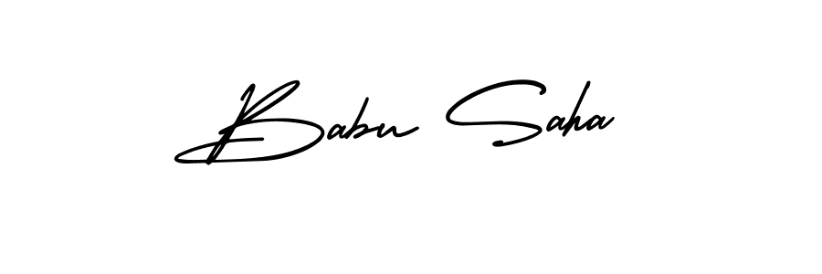 Design your own signature with our free online signature maker. With this signature software, you can create a handwritten (AmerikaSignatureDemo-Regular) signature for name Babu Saha. Babu Saha signature style 3 images and pictures png