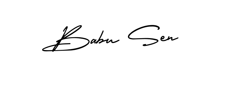 How to make Babu Sen name signature. Use AmerikaSignatureDemo-Regular style for creating short signs online. This is the latest handwritten sign. Babu Sen signature style 3 images and pictures png