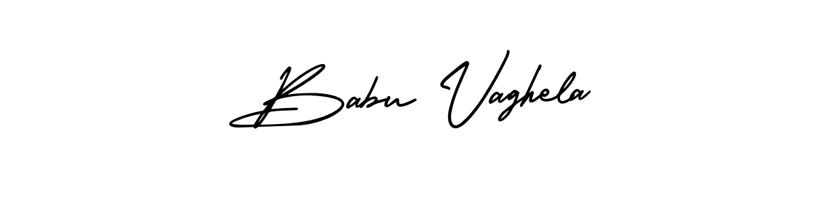 The best way (AmerikaSignatureDemo-Regular) to make a short signature is to pick only two or three words in your name. The name Babu Vaghela include a total of six letters. For converting this name. Babu Vaghela signature style 3 images and pictures png