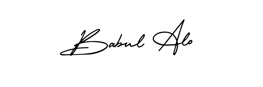 Make a short Babul Alo signature style. Manage your documents anywhere anytime using AmerikaSignatureDemo-Regular. Create and add eSignatures, submit forms, share and send files easily. Babul Alo signature style 3 images and pictures png