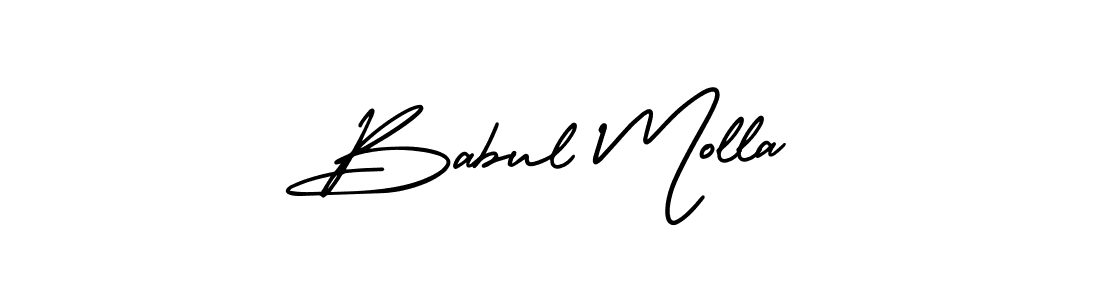 This is the best signature style for the Babul Molla name. Also you like these signature font (AmerikaSignatureDemo-Regular). Mix name signature. Babul Molla signature style 3 images and pictures png