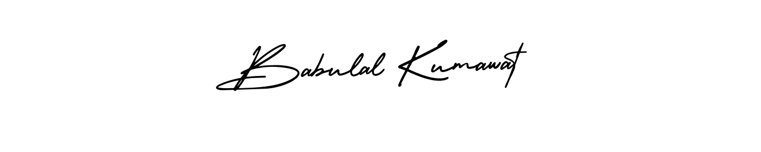 The best way (AmerikaSignatureDemo-Regular) to make a short signature is to pick only two or three words in your name. The name Babulal Kumawat include a total of six letters. For converting this name. Babulal Kumawat signature style 3 images and pictures png