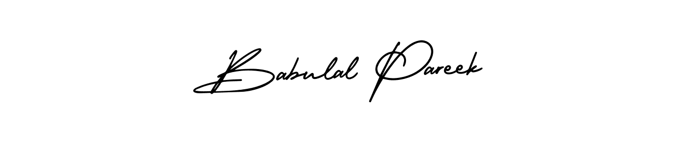 How to make Babulal Pareek name signature. Use AmerikaSignatureDemo-Regular style for creating short signs online. This is the latest handwritten sign. Babulal Pareek signature style 3 images and pictures png