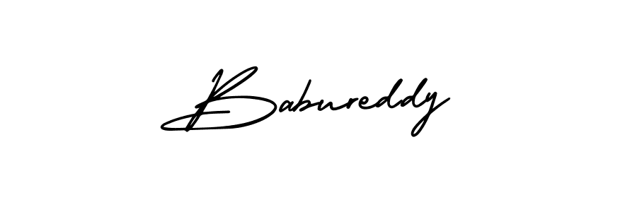 The best way (AmerikaSignatureDemo-Regular) to make a short signature is to pick only two or three words in your name. The name Babureddy include a total of six letters. For converting this name. Babureddy signature style 3 images and pictures png