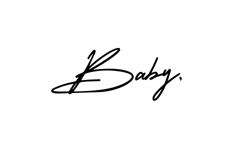 Create a beautiful signature design for name Baby,. With this signature (AmerikaSignatureDemo-Regular) fonts, you can make a handwritten signature for free. Baby, signature style 3 images and pictures png