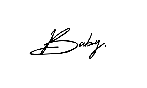 Create a beautiful signature design for name Baby,. With this signature (AmerikaSignatureDemo-Regular) fonts, you can make a handwritten signature for free. Baby, signature style 3 images and pictures png