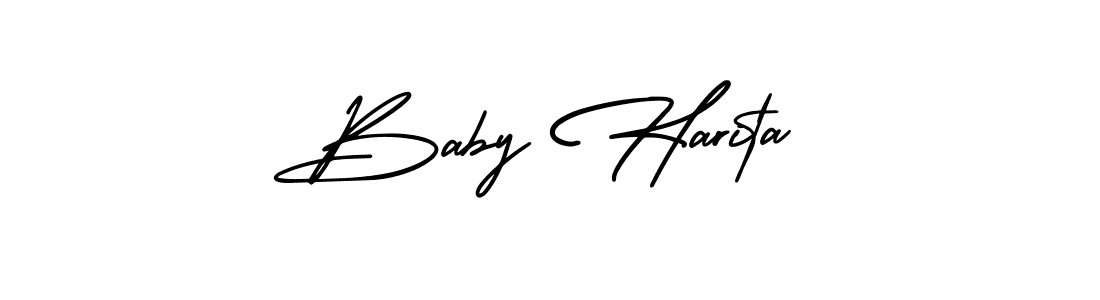 Also You can easily find your signature by using the search form. We will create Baby Harita name handwritten signature images for you free of cost using AmerikaSignatureDemo-Regular sign style. Baby Harita signature style 3 images and pictures png