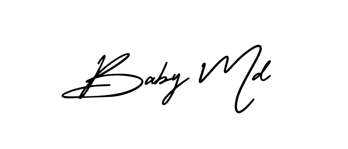 You should practise on your own different ways (AmerikaSignatureDemo-Regular) to write your name (Baby Md) in signature. don't let someone else do it for you. Baby Md signature style 3 images and pictures png