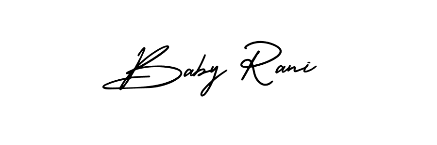 Check out images of Autograph of Baby Rani name. Actor Baby Rani Signature Style. AmerikaSignatureDemo-Regular is a professional sign style online. Baby Rani signature style 3 images and pictures png
