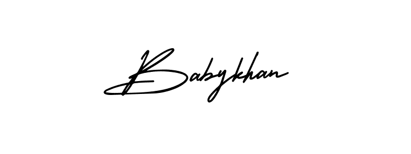 Create a beautiful signature design for name Babykhan. With this signature (AmerikaSignatureDemo-Regular) fonts, you can make a handwritten signature for free. Babykhan signature style 3 images and pictures png