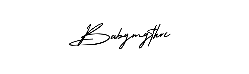 How to make Babymythri signature? AmerikaSignatureDemo-Regular is a professional autograph style. Create handwritten signature for Babymythri name. Babymythri signature style 3 images and pictures png