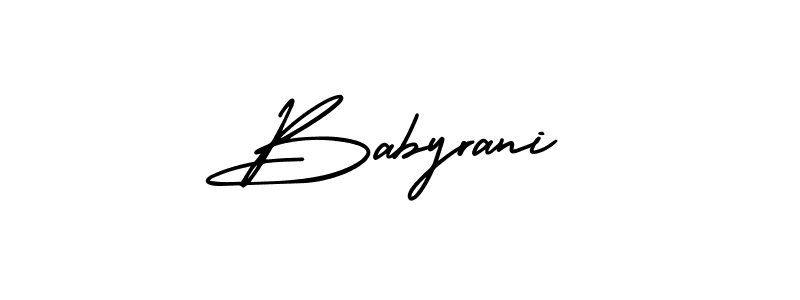 It looks lik you need a new signature style for name Babyrani. Design unique handwritten (AmerikaSignatureDemo-Regular) signature with our free signature maker in just a few clicks. Babyrani signature style 3 images and pictures png