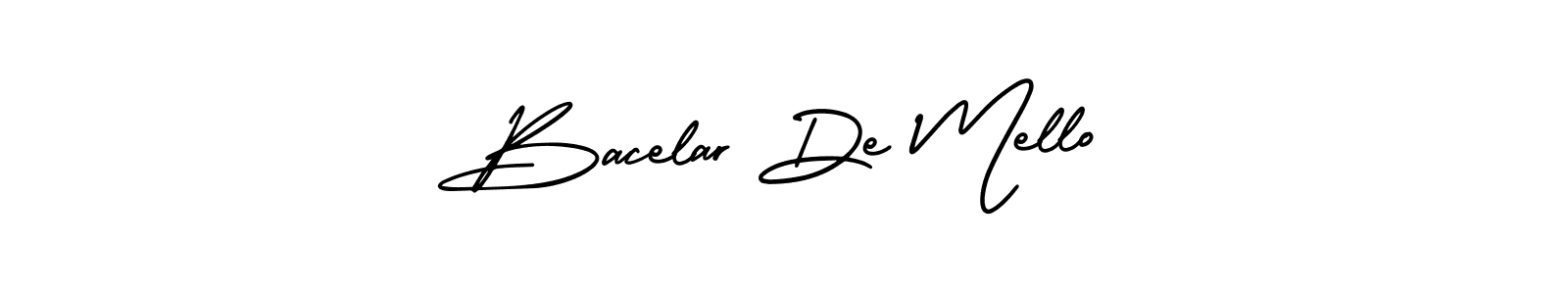 Bacelar De Mello stylish signature style. Best Handwritten Sign (AmerikaSignatureDemo-Regular) for my name. Handwritten Signature Collection Ideas for my name Bacelar De Mello. Bacelar De Mello signature style 3 images and pictures png