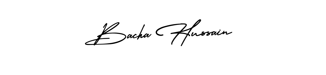 How to Draw Bacha Hussain signature style? AmerikaSignatureDemo-Regular is a latest design signature styles for name Bacha Hussain. Bacha Hussain signature style 3 images and pictures png