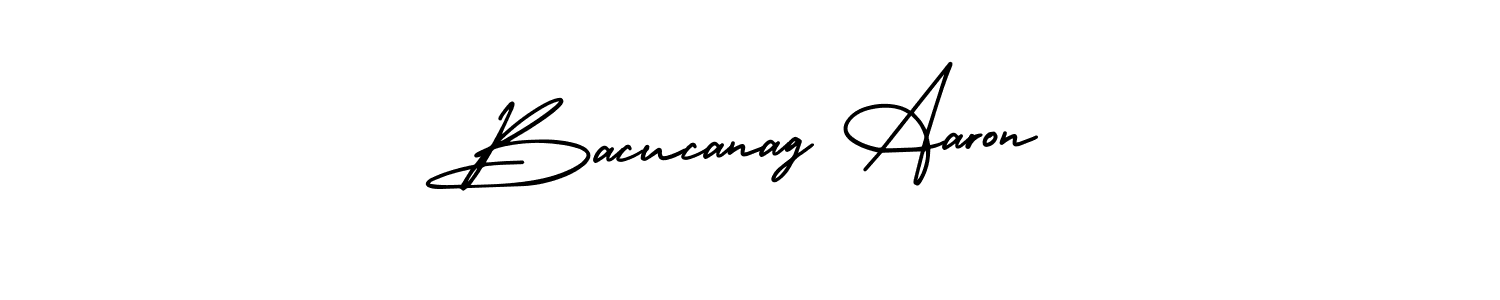 Bacucanag Aaron stylish signature style. Best Handwritten Sign (AmerikaSignatureDemo-Regular) for my name. Handwritten Signature Collection Ideas for my name Bacucanag Aaron. Bacucanag Aaron signature style 3 images and pictures png