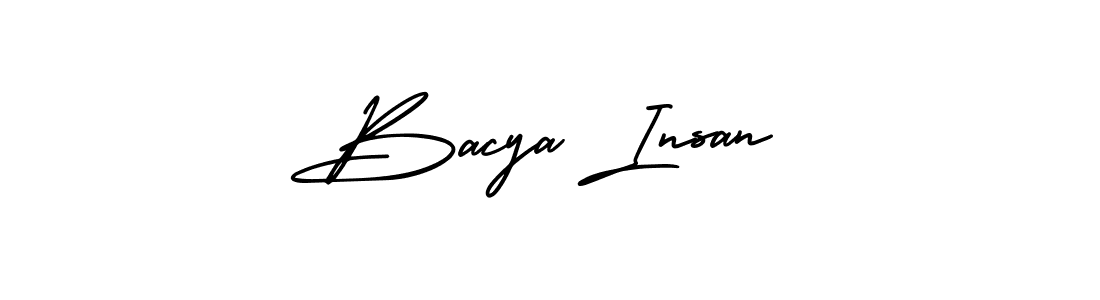 Design your own signature with our free online signature maker. With this signature software, you can create a handwritten (AmerikaSignatureDemo-Regular) signature for name Bacya Insan. Bacya Insan signature style 3 images and pictures png