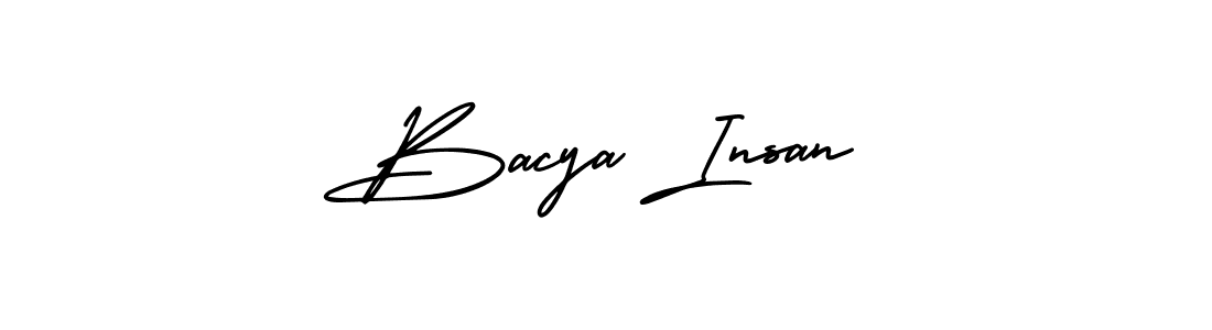 Use a signature maker to create a handwritten signature online. With this signature software, you can design (AmerikaSignatureDemo-Regular) your own signature for name Bacya Insan. Bacya Insan signature style 3 images and pictures png
