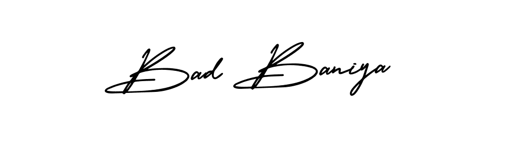 if you are searching for the best signature style for your name Bad Baniya. so please give up your signature search. here we have designed multiple signature styles  using AmerikaSignatureDemo-Regular. Bad Baniya signature style 3 images and pictures png