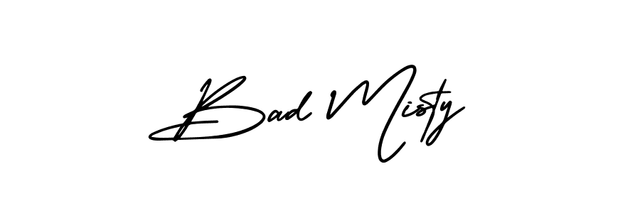 Check out images of Autograph of Bad Misty name. Actor Bad Misty Signature Style. AmerikaSignatureDemo-Regular is a professional sign style online. Bad Misty signature style 3 images and pictures png