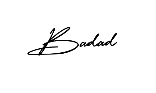 Use a signature maker to create a handwritten signature online. With this signature software, you can design (AmerikaSignatureDemo-Regular) your own signature for name Badad. Badad signature style 3 images and pictures png