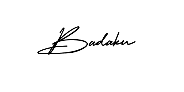 Design your own signature with our free online signature maker. With this signature software, you can create a handwritten (AmerikaSignatureDemo-Regular) signature for name Badaku. Badaku signature style 3 images and pictures png