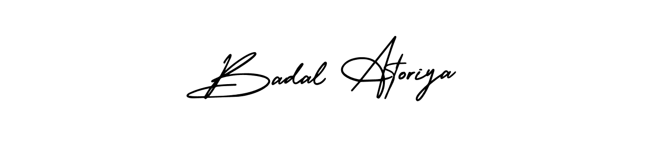 Similarly AmerikaSignatureDemo-Regular is the best handwritten signature design. Signature creator online .You can use it as an online autograph creator for name Badal Atoriya. Badal Atoriya signature style 3 images and pictures png