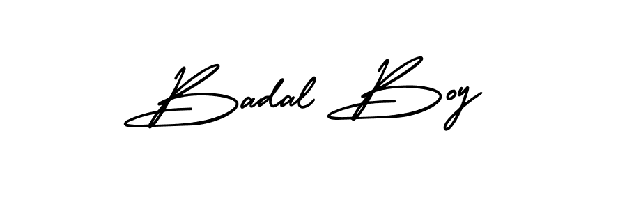You should practise on your own different ways (AmerikaSignatureDemo-Regular) to write your name (Badal Boy) in signature. don't let someone else do it for you. Badal Boy signature style 3 images and pictures png