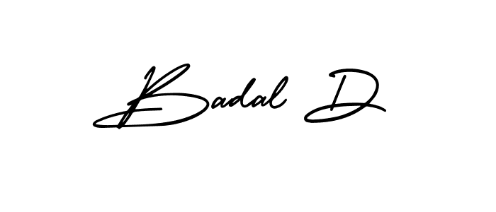 How to make Badal D name signature. Use AmerikaSignatureDemo-Regular style for creating short signs online. This is the latest handwritten sign. Badal D signature style 3 images and pictures png