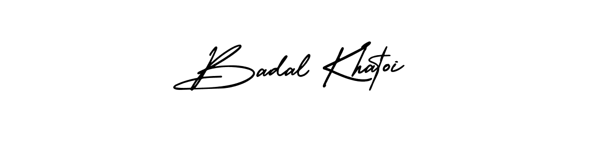 AmerikaSignatureDemo-Regular is a professional signature style that is perfect for those who want to add a touch of class to their signature. It is also a great choice for those who want to make their signature more unique. Get Badal Khatoi name to fancy signature for free. Badal Khatoi signature style 3 images and pictures png