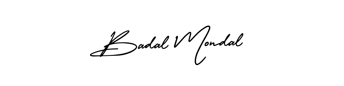 You should practise on your own different ways (AmerikaSignatureDemo-Regular) to write your name (Badal Mondal) in signature. don't let someone else do it for you. Badal Mondal signature style 3 images and pictures png