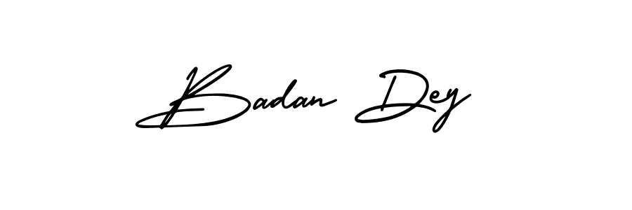 The best way (AmerikaSignatureDemo-Regular) to make a short signature is to pick only two or three words in your name. The name Badan Dey include a total of six letters. For converting this name. Badan Dey signature style 3 images and pictures png